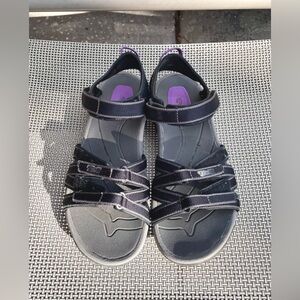 Teva Tirra Watersport Hiking Sandals- Black~Gray~Purple - Women's Size 8 - #4266